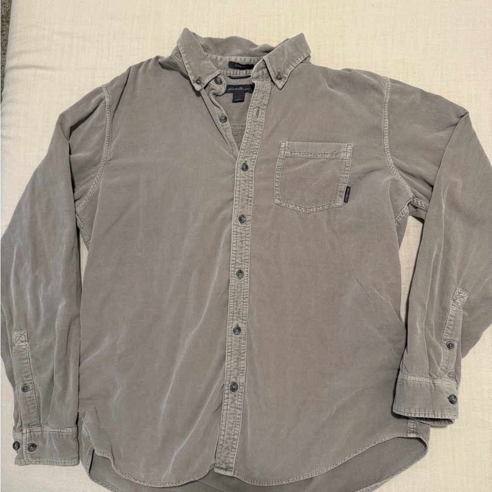 Eddie Bauer Men's Gray Casual Button-Down Shirt